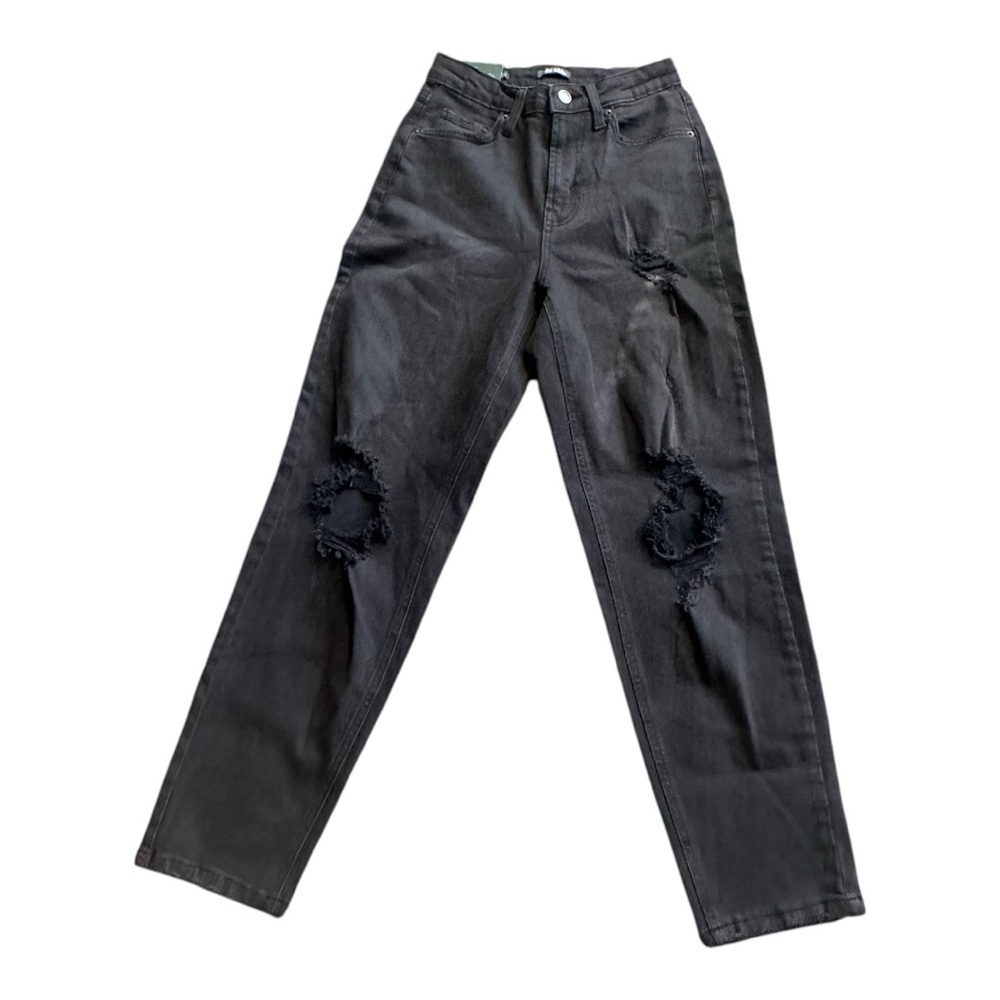 Wild Fable Black Straight Leg Jeans with Distressed Details 0 / 27”